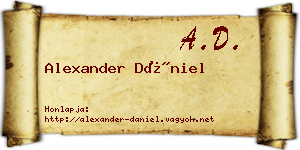 Alexander Dániel névjegykártya